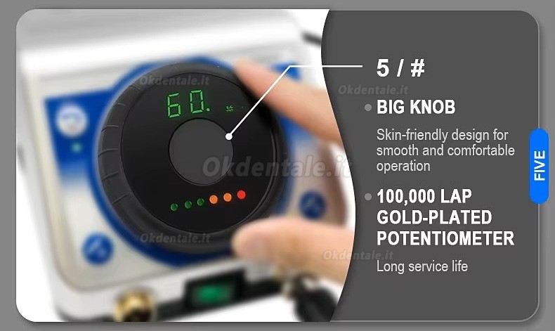 Micromotore laboratorio odontotecnico GONGYU G500 con manipolo da 50000 giri/min e pedale di controllo